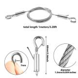 SIDENUO Adjustable Picture Hanging Wire Kit,Heavy Duty Hardware for Hanging Pictures,Paintings,Artwork and Mirrors on Walls,2 Kit,1m x1.5mm Stainless Steel Cables Hanging Rope,Hold Up to 66lbs SIDENUO Adjustable Picture Hanging Wire Kit,Heavy Duty Hardware for Hanging Pictures,Paintings,Artwork and Mirrors on Walls,2 Kit,1m x1.5mm Stainless Steel Cables Hanging Rope,Hold Up to 66lbs