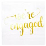 WRAPAHOLIC 50Pcs Gold We're Engaged Napkins - 3 Ply Disposable Paper Luncheon Napkin for Tableware Party Supplies - 6.5 x 6.5 In WRAPAHOLIC 50Pcs Gold We're Engaged Napkins - 3 Ply Disposable Paper Luncheon Napkin for Tableware Party Supplies - 6.5 x 6.5 In