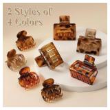 8 PCS Small Hair Clips for Women Girls, Square Medium Hair Claw Clips for Thin, Fine & Short Hair, Cute Non Slip Leopard Print Jaw Clips for Valentine's Day Gifts, Ideal for Half Up Hair (Tortoise) 8 PCS Small Hair Clips for Women Girls, Square Medium Hair Claw Clips for Thin, Fine & Short Hair, Cute Non Slip Leopard Print Jaw Clips for Valentine's Day Gifts, Ideal for Half Up Hair (Tortoise)