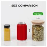 STARSIDE 16 oz Glass Food Storage Containers with Bamboo Lid, Set of 9 Spice Jars, Pantry Storage Containers, Borosilicate Glass Canisters FOUR BROKEN STARSIDE 16 oz Glass Food Storage Containers with Bamboo Lid, Set of 9 Spice Jars, Pantry Storage Containers, Borosilicate Glass Canisters FOUR BROKEN