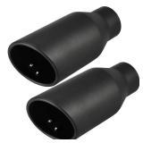 Upower 2.5 inch Inlet 4 inch Outlet Exhaust Tip 2.5\' to 4\' Exhaust Tailpipe Tips 9\' Long Black Weld On 1.2mm Thick Stainless Steel 2 1/2 Inlet Rolled End (Pack of 2) Upower 2.5 inch Inlet 4 inch Outlet Exhaust Tip 2.5\' to 4\' Exhaust Tailpipe Tips 9\' Long Black Weld On 1.2mm Thick Stainless Steel 2 1/2 Inlet Rolled End (Pack of 2)