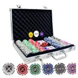 AIBETOMG Poker Chips with Numbers,300Pcs Poker Chips Set with Aluminum Travel Case,11 Gram Casino Poker Set for Texas Holdem, Blackjack AIBETOMG Poker Chips with Numbers,300Pcs Poker Chips Set with Aluminum Travel Case,11 Gram Casino Poker Set for Texas Holdem, Blackjack