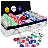 AIBETOMG Poker Chips with Numbers,300Pcs Poker Chips Set with Aluminum Travel Case,11 Gram Casino Poker Set for Texas Holdem, Blackjack AIBETOMG Poker Chips with Numbers,300Pcs Poker Chips Set with Aluminum Travel Case,11 Gram Casino Poker Set for Texas Holdem, Blackjack