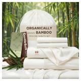 Bedsure 100% Organically Grown Bamboo Viscose Sheets - 18 Inches Deep Pocket Sheets with Elastic Corner, Queen Sheet Set, Ultra-Soft, Silky & Cooling Bedsheets, Oeko-Tex, 4 Pieces, Ivory Bedsure 100% Organically Grown Bamboo Viscose Sheets - 18 Inches Deep Pocket Sheets with Elastic Corner, Queen Sheet Set, Ultra-Soft, Silky & Cooling Bedsheets, Oeko-Tex, 4 Pieces, Ivory