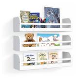 Floating Nursery Book Shelves, 16.5 inch Wall Book Shelves Kids Room, Set of 3 Baby Shelves for Nursery Décor, Ideal Wooden Nursery Shelves for Teens Kids Room, Bedroom Bathroom and Kitchen (White) Floating Nursery Book Shelves, 16.5 inch Wall Book Shelves Kids Room, Set of 3 Baby Shelves for Nursery Décor, Ideal Wooden Nursery Shelves for Teens Kids Room, Bedroom Bathroom and Kitchen (White)