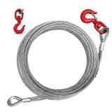 YATOINTO Galvanized Steel Winch Cable, 3/8\' Towing Cable Heavy Duty, 13980LBS Breaking Strength, with Swivel Hook 2T and 2 Aluminum Rings, 6x19 Strand Core Steel Cable for Crane Tow Truck (50 FT) YATOINTO Galvanized Steel Winch Cable, 3/8\' Towing Cable Heavy Duty, 13980LBS Breaking Strength, with Swivel Hook 2T and 2 Aluminum Rings, 6x19 Strand Core Steel Cable for Crane Tow Truck (50 FT)
