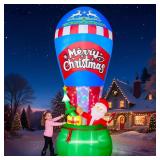 12FT Christmas Outdoor Inflatables - Giant Inflatable Hot Air Balloon Santa with Built-in Colorful Rotating LED Lights Christmas Blow Up Yard Decorations for Garden Lawn Party Xmas Decor 12FT Christmas Outdoor Inflatables - Giant Inflatable Hot Air Balloon Santa with Built-in Colorful Rotating LED Lights Christmas Blow Up Yard Decorations for Garden Lawn Party Xmas Decor