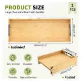 GLOKUUCA Large Charcuterie Board with Handles, 32 x 12 Inch Foldable Bamboo Serving Cheese Boards - Serving Platter for Meat, Party Appetizers, Outdoor & Fruit GLOKUUCA Large Charcuterie Board with Handles, 32 x 12 Inch Foldable Bamboo Serving Cheese Boards - Serving Platter for Meat, Party Appetizers, Outdoor & Fruit