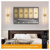Morauroral Gold Battery Operated Wall Sconces, Dimmable Wall Sconces with Remote Control, Rechargeable Sconces Wall Lighting, 24â³ LED Wireless Wall Lights for Bedroom, Living Room, Bathroom, Hall Morauroral Gold Battery Operated Wall Sconces, Dimmable Wall Sconces with Remote Control, Rechargeable Sconces Wall Lighting, 24â³ LED Wireless Wall Lights for Bedroom, Living Room, Bathroom, Hall