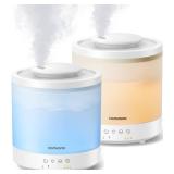 Homvana Small Humidifiers for Bedroom - 2 Packs 1.5L Cool Mist Top Fill Humidifier for Baby Nursery, Essential Oil Diffuser, 3 in 1 for Home Plants Offices and Grow Tents, 7 Color Lights, Ultrasonic Homvana Small Humidifiers for Bedroom - 2 Packs 1.5L Cool Mist Top Fill Humidifier for Baby Nursery, Essential Oil Diffuser, 3 in 1 for Home Plants Offices and Grow Tents, 7 Color Lights, Ultrasonic