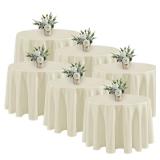 Fitable 6 Pack Ivory Round Tablecloths - 120 Inches in Diameter - Stain Resistant and Washable Table Clothes, Polyester Fabric Table Covers for Wedding, Party, Banquet, Formal Events Fitable 6 Pack Ivory Round Tablecloths - 120 Inches in Diameter - Stain Resistant and Washable Table Clothes, Polyester Fabric Table Covers for Wedding, Party, Banquet, Formal Events