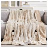 Homemate Electric Heated Blanket Queen Size - 84\'x90\' Heating Blanket Queen Size Dual Control 1/2/4/6/8 Hours Auto-Off 10 Heat Level Over-Heat Protection Luxury Faux Fur Sherpa ETL Certification Homemate Electric Heated Blanket Queen Size - 84\'x90\' Heating Blanket Queen Size Dual Control 1/2/4/6/8 Hours Auto-Off 10 Heat Level Over-Heat Protection Luxury Faux Fur Sherpa ETL Certification