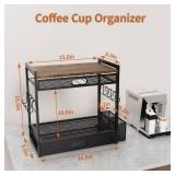 Coffee Bar Organizer Station with CoffeePod Drawer Mug Cup Holder and Tea Condiment Storage for Countertop Organizer CoffeeBar Accessories for Kitchen,Home,Office Coffee Bar Organizer Station with CoffeePod Drawer Mug Cup Holder and Tea Condiment Storage for Countertop Organizer CoffeeBar Accessories for Kitchen,Home,Office