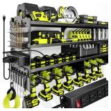 POKIPO Large Power Tool Organizer Wall Mount with Charging Station,4 Layer Heavy Duty Metal Tool Storage Rack Loads 600lbs with 8 Cordless Drill Holder,Battery Utility Rack Loads with 4 Power Strip POKIPO Large Power Tool Organizer Wall Mount with Charging Station,4 Layer Heavy Duty Metal Tool Storage Rack Loads 600lbs with 8 Cordless Drill Holder,Battery Utility Rack Loads with 4 Power Strip