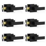 Plustool 6 Pack Matte Black Door Handles, Keyless Interior Door Knobs, Privacy Door Lever Locksets for Bedroom Bathroom, Heavy Duty Square Door Lock (2.0lb), Reversible for Left&Right Handled Doors Plustool 6 Pack Matte Black Door Handles, Keyless Interior Door Knobs, Privacy Door Lever Locksets for Bedroom Bathroom, Heavy Duty Square Door Lock (2.0lb), Reversible for Left&Right Handled Doors