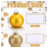 Qilery 24 Pcs Christmas Ornament Place Card Holders and 48 Pcs Name Cards Gold Glass Ball Place Holders Table Sign Card Holder for Xmas Party Setting Wedding Anniversary Table Decoration Qilery 24 Pcs Christmas Ornament Place Card Holders and 48 Pcs Name Cards Gold Glass Ball Place Holders Table Sign Card Holder for Xmas Party Setting Wedding Anniversary Table Decoration