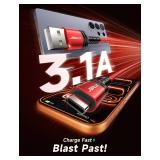 JSAUX USB C Cable [2-Pack 15ft], USB A to USB Cord Fast Charging for iPhone Air, iPhone 17, iPhone 17 Pro, iPhone 17 Pro Max, iPhone 16/iPhone 15 Series, Samsung S20 S10, Note 20 10, Car Play - Red