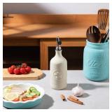 Sweejar 16 Oz Ceramic Olive Oil Dispenser Bottle, Oil Dispenser for Kitchen with Gravity Spout, Relief Opaque Oil Container for Evoo, Avocado Oil, Vinegar, Soy Sauce, 1 Pack(Beige, Silver Spout) Sweejar 16 Oz Ceramic Olive Oil Dispenser Bottle, Oil Dispenser for Kitchen with Gravity Spout, Relief Opaque Oil Container for Evoo, Avocado Oil, Vinegar, Soy Sauce, 1 Pack(Beige, Silver Spout)