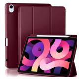 Akkerds Compatible with iPad Air 11 Inch Case 7th/6th Generation (M3/M2) 2025/2024, for iPad Air 5th/4th Generation Case 10.9 Inch 2022/2020 with Pencil Holder[Auto Sleep/Wake], WineRed