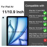 Akkerds Compatible with iPad Air 11 Inch Case 7th/6th Generation (M3/M2) 2025/2024, for iPad Air 5th/4th Generation Case 10.9 Inch 2022/2020 with Pencil Holder[Auto Sleep/Wake], WineRed