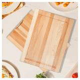 CONSDAN Wood Cutting Board for Kitchen, 16 x 12, USA Grown Solid Hickory Hardwood, Edge Grain, Chopping Board, Butcher Block with Juice Groove, Prefinished with Food-Safe Oil, 3/4\' Thick CONSDAN Wood Cutting Board for Kitchen, 16 x 12, USA Grown Solid Hickory Hardwood, Edge Grain, Chopping Board, Butcher Block with Juice Groove, Prefinished with Food-Safe Oil, 3/4\' Thick