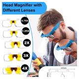 Magnifying Glass with Light Hands Free, Rechargeable Magnifying Glasses Headset with 5 Detachable Lenses Magnifier for Close Work, Reading, Jewelry Making Crafts (Blue) Magnifying Glass with Light Hands Free, Rechargeable Magnifying Glasses Headset with 5 Detachable Lenses Magnifier for Close Work, Reading, Jewelry Making Crafts (Blue)