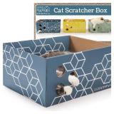 5609PETS Extra Large Cardboard Cat Scratcher with Refillable Double-Sided Scratch Pad, NoâMess Cat Scratching Box for Indoor Cats 5609PETS Extra Large Cardboard Cat Scratcher with Refillable Double-Sided Scratch Pad, NoâMess Cat Scratching Box for Indoor Cats