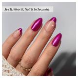 BTArtbox Press On Nails Short - Purple Chrome Almond French Tip Press On Nails with Glue for Women, Opaque Soft Gel Glue On Nails in 16 Sizes - 32 Stick On Nails Kit, Purple Pact BTArtbox Press On Nails Short - Purple Chrome Almond French Tip Press On Nails with Glue for Women, Opaque Soft Gel Glue On Nails in 16 Sizes - 32 Stick On Nails Kit, Purple Pact