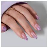 BTArtbox French Tip Press On Nails - Lamp-Curable Chrome Short Almond Press On Nails with Glue for Women, Semi-Transparent Soft Gel Glue On Nails in 16 Sizes - 32 Stick On Nails Kit, Mermaid Tail BTArtbox French Tip Press On Nails - Lamp-Curable Chrome Short Almond Press On Nails with Glue for Women, Semi-Transparent Soft Gel Glue On Nails in 16 Sizes - 32 Stick On Nails Kit, Mermaid Tail