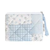 Modacarry Cotton Quilted Floral Coin Purse Digital Camera Pouch with Cute Prints Zipper for Women Girls (BLUE PATCH) Modacarry Cotton Quilted Floral Coin Purse Digital Camera Pouch with Cute Prints Zipper for Women Girls (BLUE PATCH)