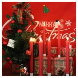 GenSwin Flameless Red Taper Candles Flickering with 10-Key Remote, Battery Operated Led Warm 3D Wick Light Window Candles Real Wax Pack of 6, Christmas Home Wedding Decor(0.78 X 9.64 Inch) GenSwin Flameless Red Taper Candles Flickering with 10-Key Remote, Battery Operated Led Warm 3D Wick Light Window Candles Real Wax Pack of 6, Christmas Home Wedding Decor(0.78 X 9.64 Inch)