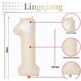 40 Inch Beige Number 1 Balloon for 1st Birthday Decoration, Large Self Inflating Cream Foil Number Balloons 0-9 for Boys Girls, White Sand 1 Helium Balloons for Women Men Party Anniversary Supplies 40 Inch Beige Number 1 Balloon for 1st Birthday Decoration, Large Self Inflating Cream Foil Number Balloons 0-9 for Boys Girls, White Sand 1 Helium Balloons for Women Men Party Anniversary Supplies