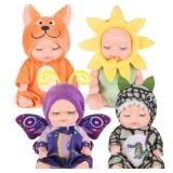Hanaive 4 Pcs 4 Inch Mini Baby Dolls Lifelike Realistic Baby Dolls Animal Clothes Cute Tiny Gifts for Kids Birthday Party(Novelty Style) Hanaive 4 Pcs 4 Inch Mini Baby Dolls Lifelike Realistic Baby Dolls Animal Clothes Cute Tiny Gifts for Kids Birthday Party(Novelty Style)