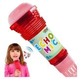 Novelty Place Echo Mic for Kids and Toddlers - Battery-Free Magic Karaoke Microphone Voice Amplifying Retro Toy for Singing, Speech & Communication Therapy - 10\' (Red & Pink) Novelty Place Echo Mic for Kids and Toddlers - Battery-Free Magic Karaoke Microphone Voice Amplifying Retro Toy for Singing, Speech & Communication Therapy - 10\' (Red & Pink)