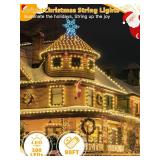 BrightChristmas 300 LED 98 FT Christmas Lights, Waterproof Outdoor String Lights with Remote and Timer, Christmas Tree Lights with 8 Modes Dimmable, Fairy Lights for Holiday Decor (Warm White) BrightChristmas 300 LED 98 FT Christmas Lights, Waterproof Outdoor String Lights with Remote and Timer, Christmas Tree Lights with 8 Modes Dimmable, Fairy Lights for Holiday Decor (Warm White)