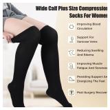 3 Pairs Wide Calf Compression Socks for Women And Men, Plus Size Support Stockings for Circulation, 15-20mmHg Knee High Socks 3 Pairs Wide Calf Compression Socks for Women And Men, Plus Size Support Stockings for Circulation, 15-20mmHg Knee High Socks