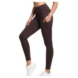 THE GYM PEOPLE Thick High Waist Yoga Pants with Pockets, Tummy Control Workout Running Yoga Leggings for Women Brown XL THE GYM PEOPLE Thick High Waist Yoga Pants with Pockets, Tummy Control Workout Running Yoga Leggings for Women Brown XL