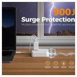 Surge Protector Flat Extension Cord 5FT, TESSAN Flat Plug Power Strip with 4 Outlets 3 USB C Ports (1 USB C), 900 Joules Protection, Multiple Wall Outlet Extender Suitable for Home Office Dorm, White Surge Protector Flat Extension Cord 5FT, TESSAN Flat Plug Power Strip with 4 Outlets 3 USB C Ports (1 USB C), 900 Joules Protection, Multiple Wall Outlet Extender Suitable for Home Office Dorm, White