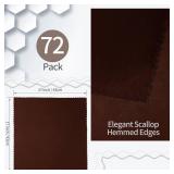 RUDONG M 72 Pack Chocolate Brown Satin Napkin, 17 x 17 Inch Square Cloth Napkins, Soft Fabric Napkin with Scalloped Edges, Reusable Washable Dinner Table Napkins for Wedding, Banquet, Party RUDONG M 72 Pack Chocolate Brown Satin Napkin, 17 x 17 Inch Square Cloth Napkins, Soft Fabric Napkin with Scalloped Edges, Reusable Washable Dinner Table Napkins for Wedding, Banquet, Party