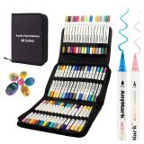 AnyMark 48 Colors Acrylic Paint Markers, Dual Tip Acrylic Paint Pens with Brush & Fine Tip, Premium Paint Markers for Coloring, Canvas, wood, Stone, Rock Painting, Glass AnyMark 48 Colors Acrylic Paint Markers, Dual Tip Acrylic Paint Pens with Brush & Fine Tip, Premium Paint Markers for Coloring, Canvas, wood, Stone, Rock Painting, Glass