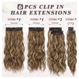 BARSDAR Highlight Clip in Hair Extensions - 20 Inch Wavy Clip in Hair Extensions for Women - 6PCs Soft Thick Synthetic Hair Extensions Clip ins Hairpieces Daily - Medium Brown & Blonde BARSDAR Highlight Clip in Hair Extensions - 20 Inch Wavy Clip in Hair Extensions for Women - 6PCs Soft Thick Synthetic Hair Extensions Clip ins Hairpieces Daily - Medium Brown & Blonde