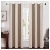 MIULEE Linen Texture Curtains Soild 100% Blackout Thermal Insulated Natural Beige Grommet Room Darkening Curtains & Drapes for Living Room Bedroom Nursery 42 x 90 (2 Panels) MIULEE Linen Texture Curtains Soild 100% Blackout Thermal Insulated Natural Beige Grommet Room Darkening Curtains & Drapes for Living Room Bedroom Nursery 42 x 90 (2 Panels)