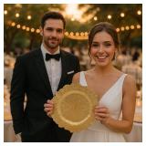 JEVERGN 24 Pack Gold Charger Plates, 13'' Reef Chargers for Dinner Plates, Gold Plate Chargers Set of 24, Round Plastic Charger for Wedding, Party Event, Dinner, Table Setting JEVERGN 24 Pack Gold Charger Plates, 13'' Reef Chargers for Dinner Plates, Gold Plate Chargers Set of 24, Round Plastic Charger for Wedding, Party Event, Dinner, Table Setting