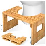 KingPavonini Bamboo Toilet Stool Squat 7in & 9in Adjustable Heights, Foldable Potty Stool for Adults with Non-Slip Layer to Improve Bathroom Posture and Comfort, 400 lbs Capacity KingPavonini Bamboo Toilet Stool Squat 7in & 9in Adjustable Heights, Foldable Potty Stool for Adults with Non-Slip Layer to Improve Bathroom Posture and Comfort, 400 lbs Capacity