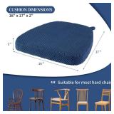 PRONOUS 2 Pack Navy Blue Chair Cushions with Ties Removable Covers, D-Shape Dining Kitchen Chair Seat Pads Non Slip 17\'x16\' PRONOUS 2 Pack Navy Blue Chair Cushions with Ties Removable Covers, D-Shape Dining Kitchen Chair Seat Pads Non Slip 17\'x16\'