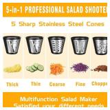 Electric Cheese Grater 150W Salad Maker 5 Different Shapes of Blades for Slicing/Shredding/Grinding, Compact Kitchen Electric Slicer Shredder for Block Cheese, Vegetables, Fruit, Carrots Electric Cheese Grater 150W Salad Maker 5 Different Shapes of Blades for Slicing/Shredding/Grinding, Compact Kitchen Electric Slicer Shredder for Block Cheese, Vegetables, Fruit, Carrots