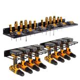 UU-Major Power Tool Organizer with Charging Station,Drill Holder Wall Mount,Garage Storage Shelves for Organization and Storage,Heavy Duty Pegboard Wall Organizer Set Solid Metal Black 2 Pack 4 Setâ UU-Major Power Tool Organizer with Charging Station,Drill Holder Wall Mount,Garage Storage Shelves for Organization and Storage,Heavy Duty Pegboard Wall Organizer Set Solid Metal Black 2 Pack 4 Setâ