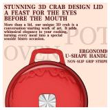 Enameled Cast Iron Dutch Oven - 5 Quart, Exclusive Designed Crab Lid, Oversized Knob, for Bread Baking Braiser Cooking - Red Enameled Cast Iron Dutch Oven - 5 Quart, Exclusive Designed Crab Lid, Oversized Knob, for Bread Baking Braiser Cooking - Red