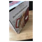 Enameled Cast Iron Dutch Oven - 5 Quart, Exclusive Designed Crab Lid, Oversized Knob, for Bread Baking Braiser Cooking - Red Enameled Cast Iron Dutch Oven - 5 Quart, Exclusive Designed Crab Lid, Oversized Knob, for Bread Baking Braiser Cooking - Red