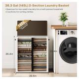 SOLEDI Luxury Double Laundry Hamper with Lid and Removable Bags, Large Hamper for Laundry, Laundry Basket 2 Sections, Collapsible Ditry Clothes Hamper for Bedroom, Laundry Room, Bathroom, Off-white SOLEDI Luxury Double Laundry Hamper with Lid and Removable Bags, Large Hamper for Laundry, Laundry Basket 2 Sections, Collapsible Ditry Clothes Hamper for Bedroom, Laundry Room, Bathroom, Off-white